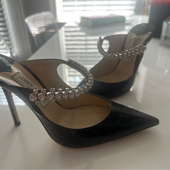 Jimmy Choo Black Heels with Crystal Accents - Picture 2 of 5